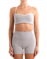 BO&TEE SOFT ACTIVE SWEETHEART-NECK SPORTS BRA 'WITH LOVE EDIT' GREY MARL